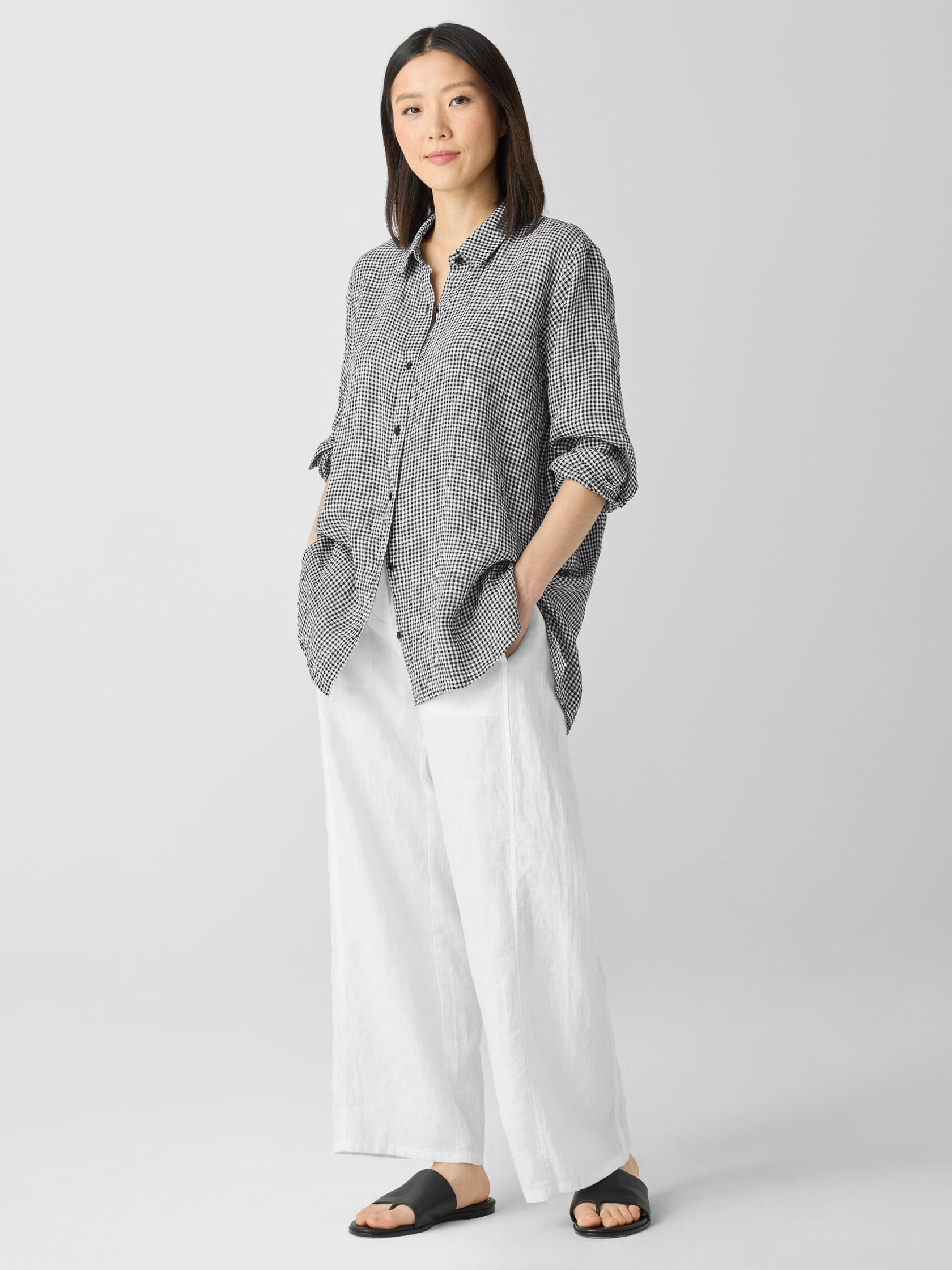 Puckered Organic Linen Classic Collar Shirt