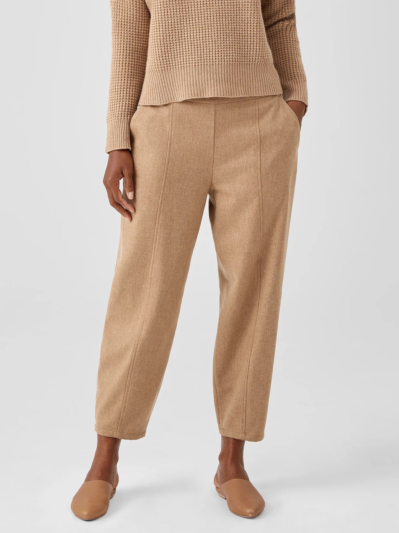 Soft Wool Flannel Lantern Pant