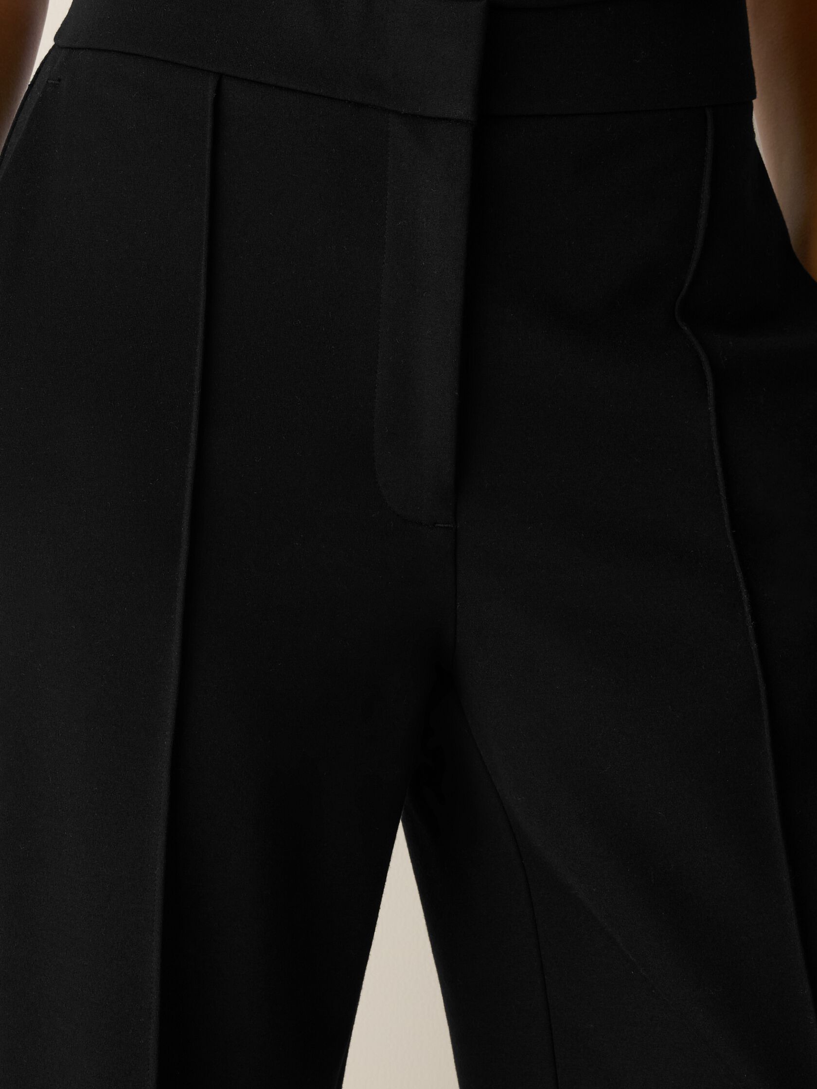 Washable Flex Ponte Pintuck Wide Trouser
