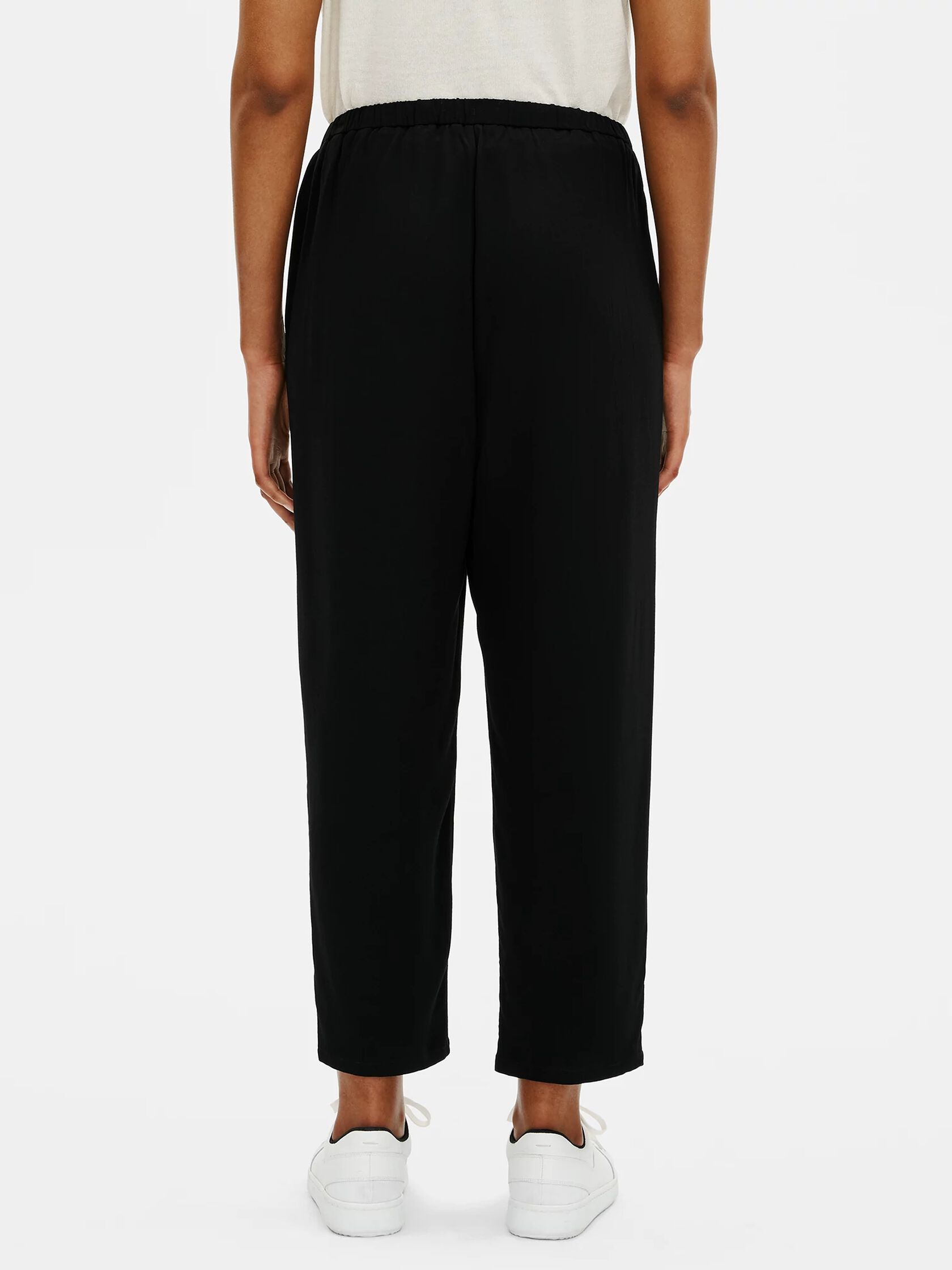 Textured Crepe Slouchy Cropped Pant
