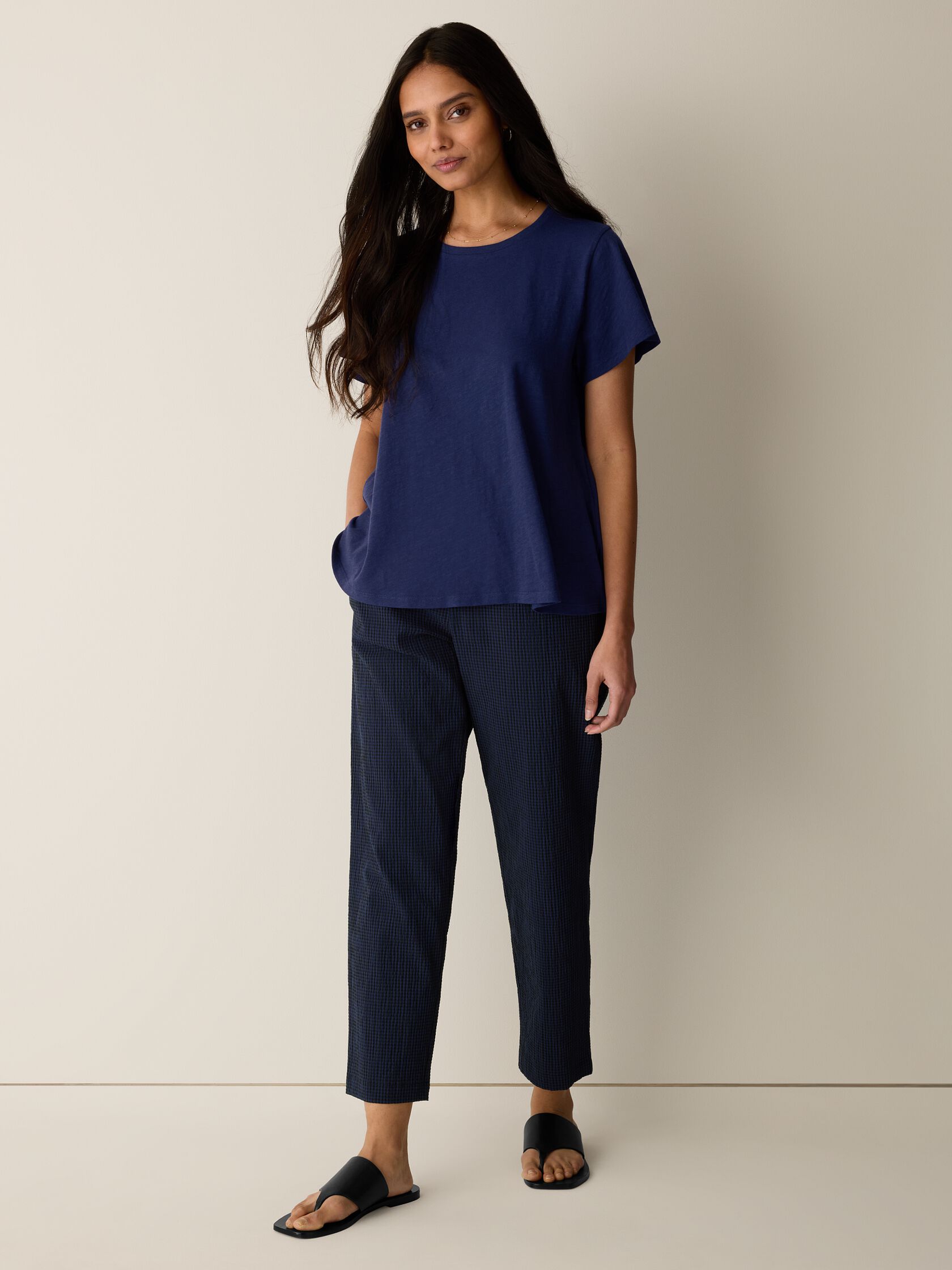 Organic Cotton Slubby Jersey Crew Neck Tee