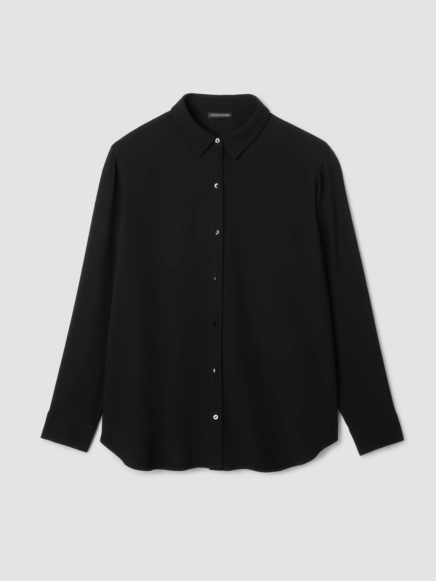 Silk Georgette Crepe Classic Collar Shirt