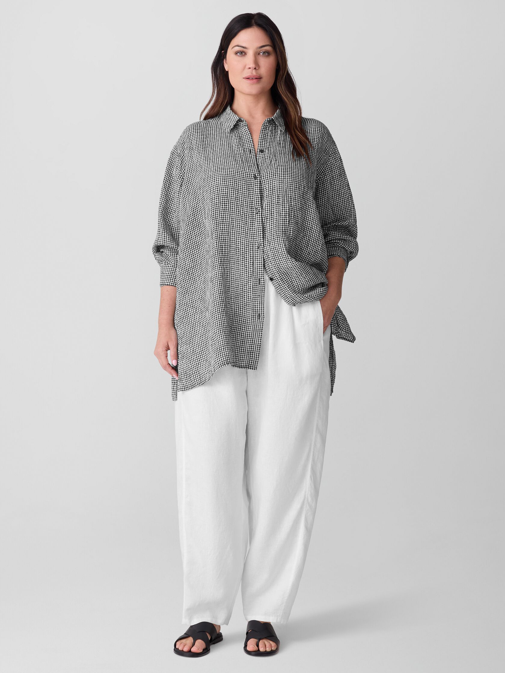 Puckered Organic Linen Classic Collar Shirt