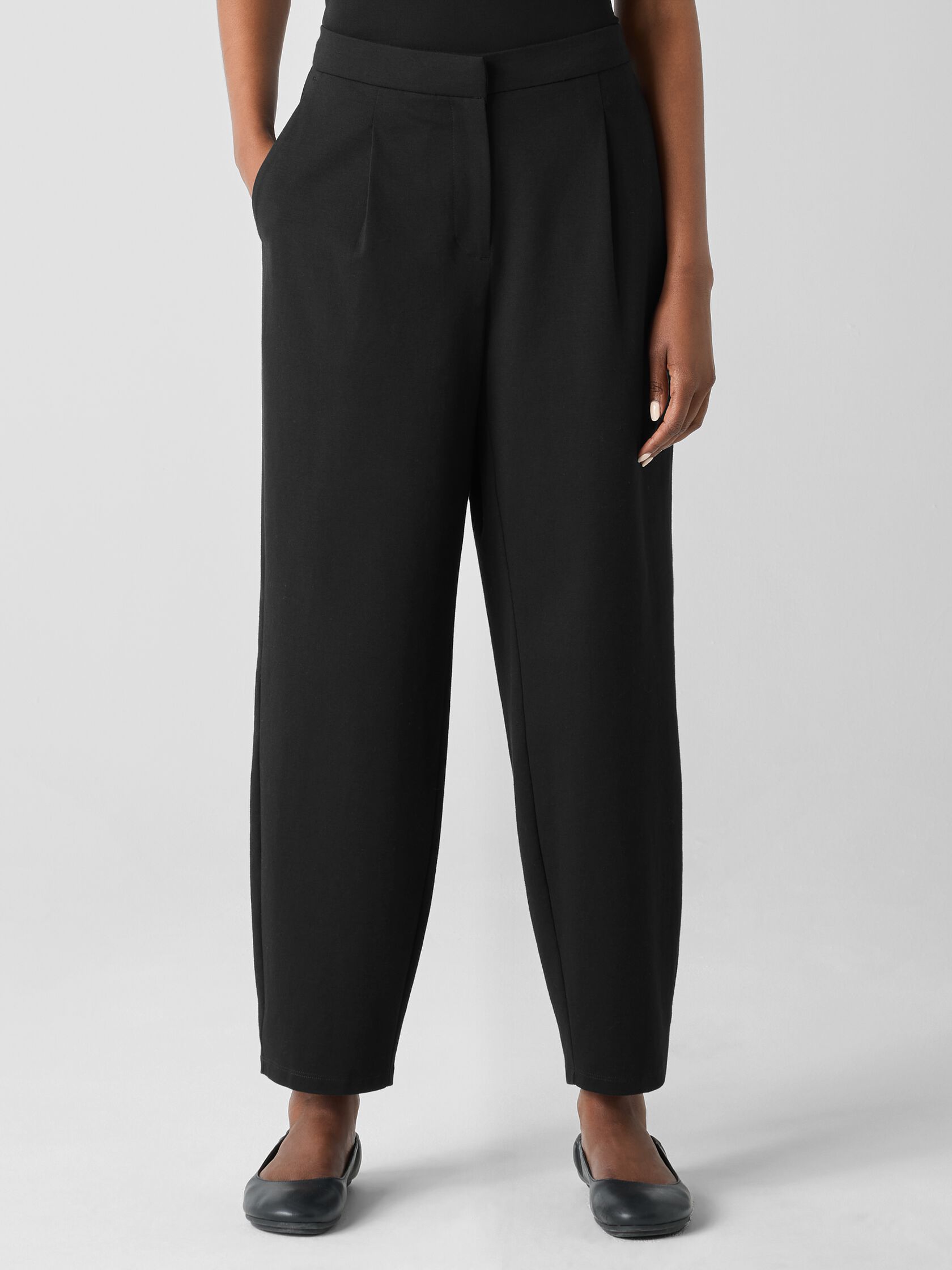 Cotton Blend Ponte Lantern Trouser Pant