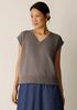 Garment-Dyed Organic Cotton Terry V-Neck Top