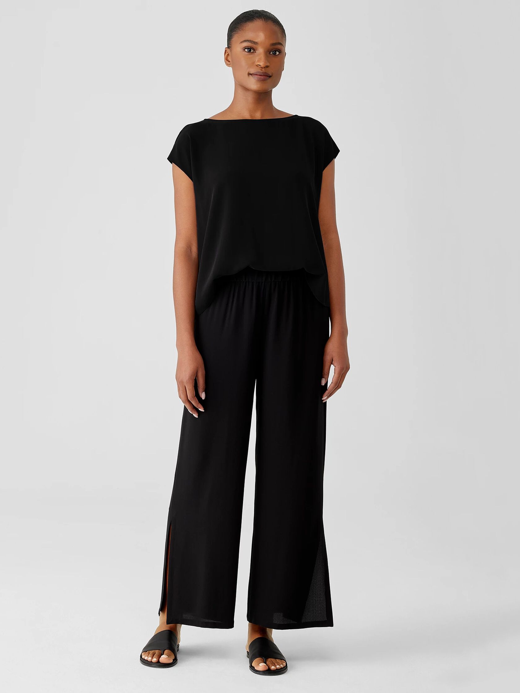 Silk Georgette Crepe Pant with Slits