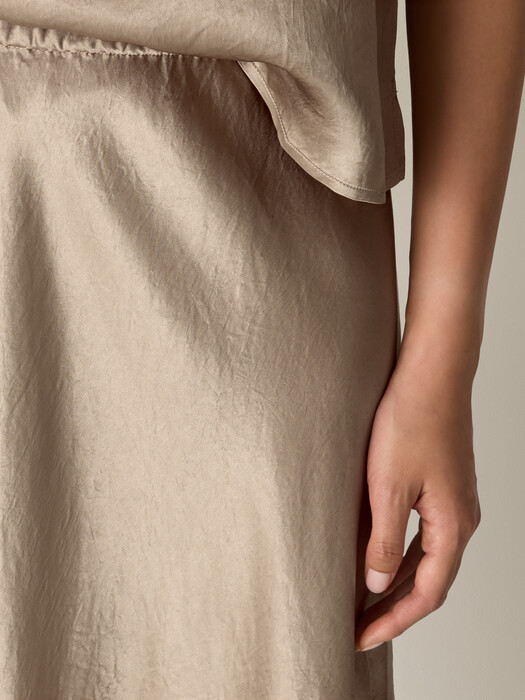 Textured Satin Slip Skirt