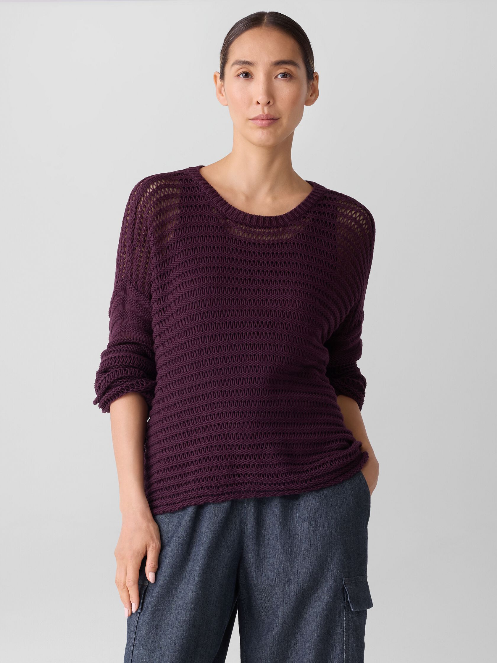 Peruvian Organic Cotton Cord Crew Neck Top