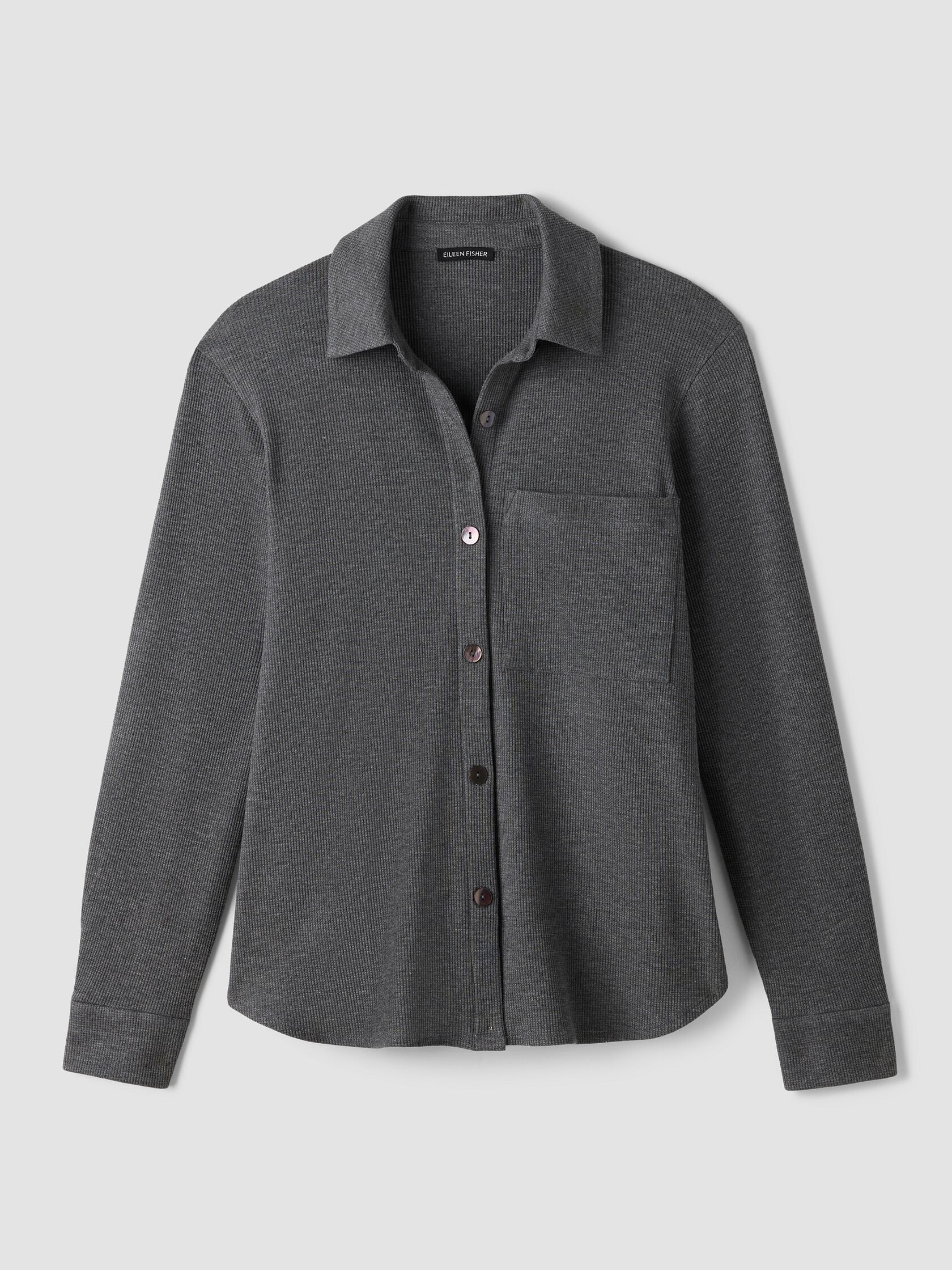 Cozy Waffle Knit Classic Collar Shirt