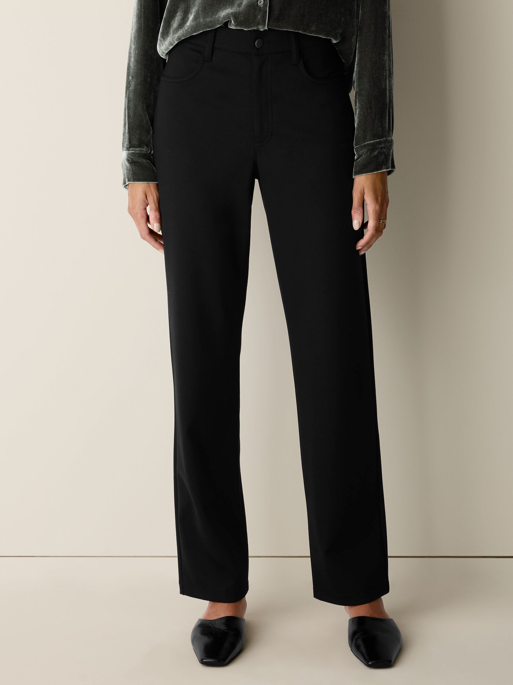 Washable Flex Ponte Straight Pant