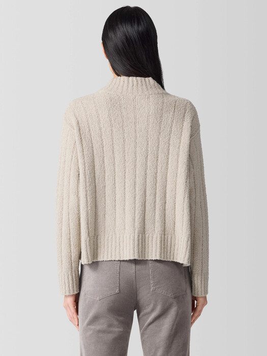 Cotton Fluff Rib Turtleneck Top