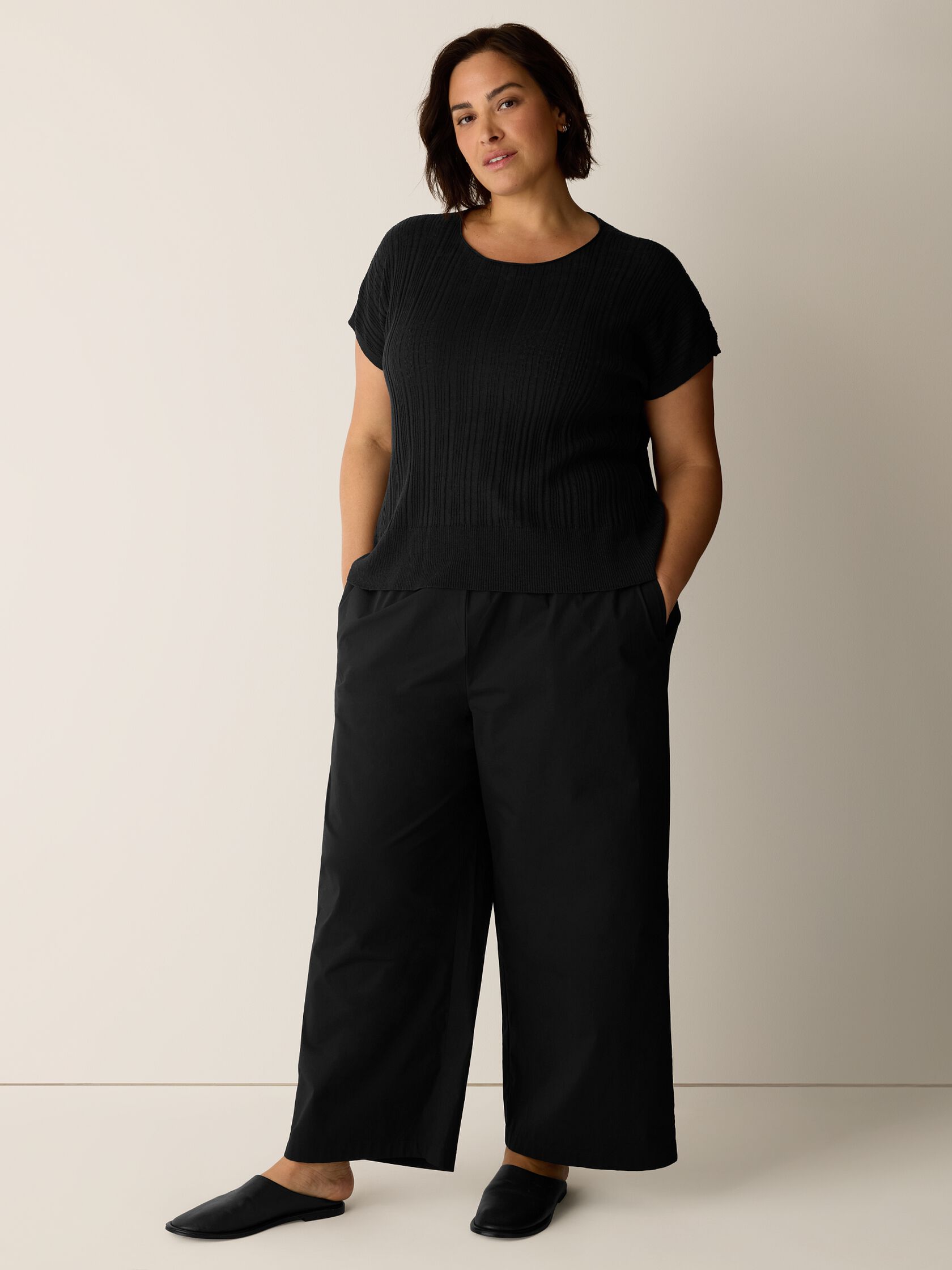 Organic Linen Cotton Crew Neck Top