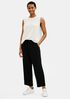 Textured Crepe Slouchy Cropped Pant