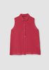 Puckered Organic Linen Grid Sleeveless Shirt