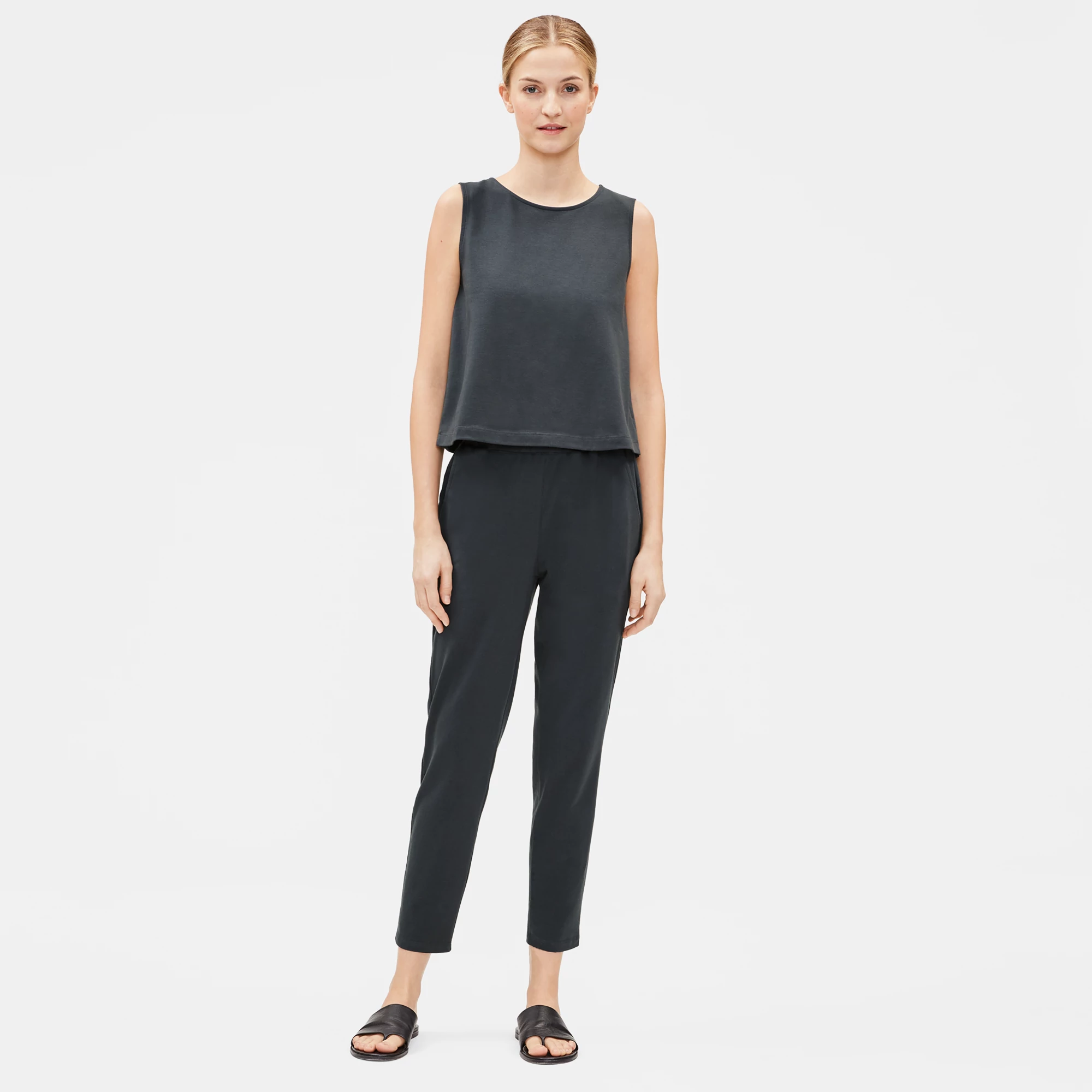 Eileen fisher cotton stretch jersey shell