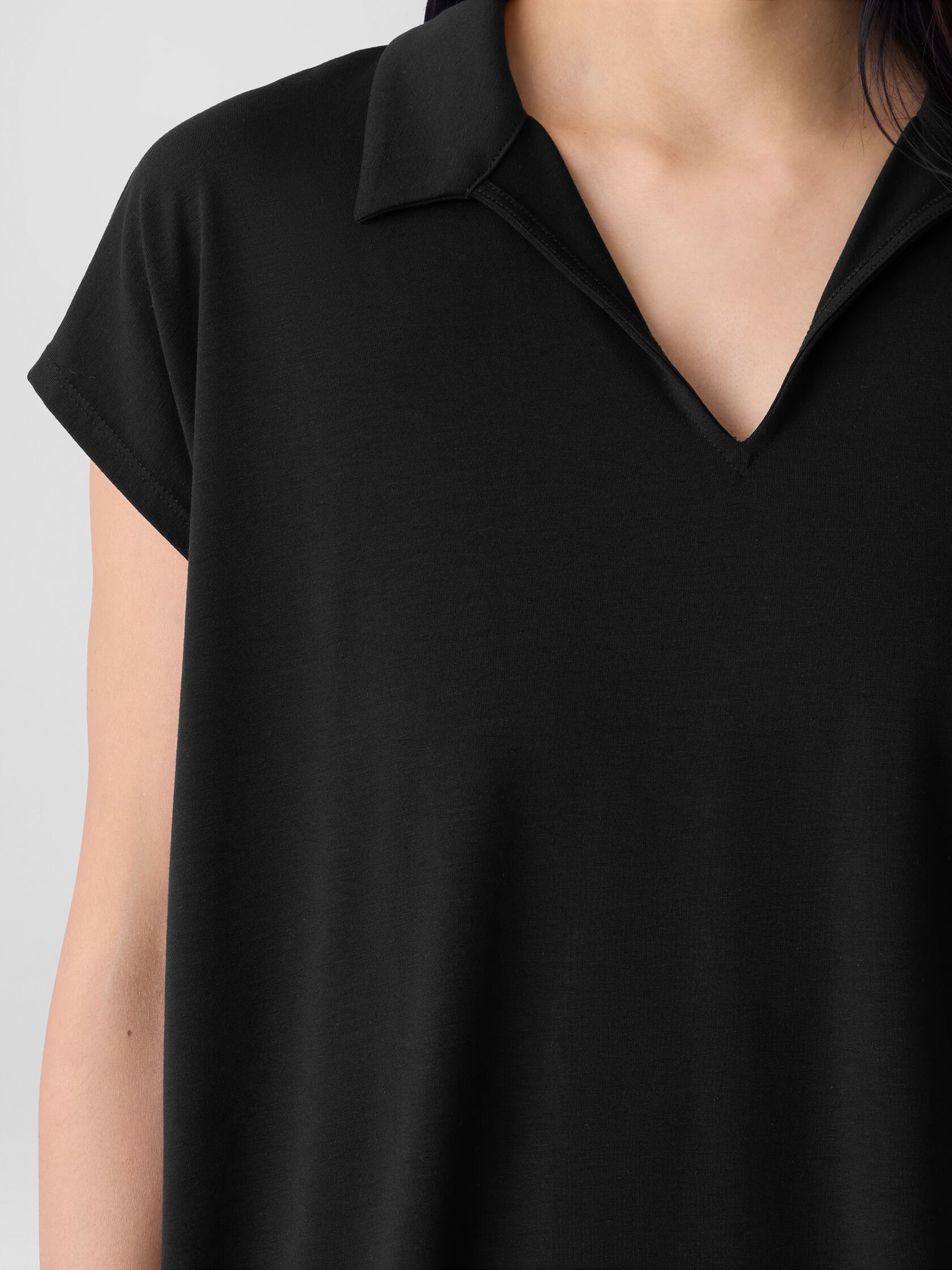 Fine Jersey Split Neck Top