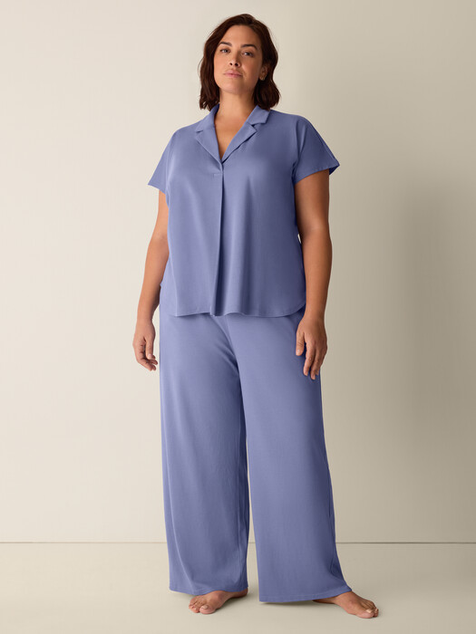 Organic Cotton Interlock Wide-Leg Sleep Pant