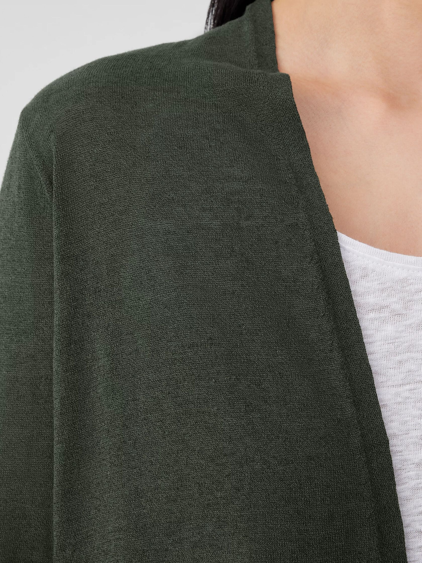 Organic Linen Cotton Jersey Cropped Cardigan