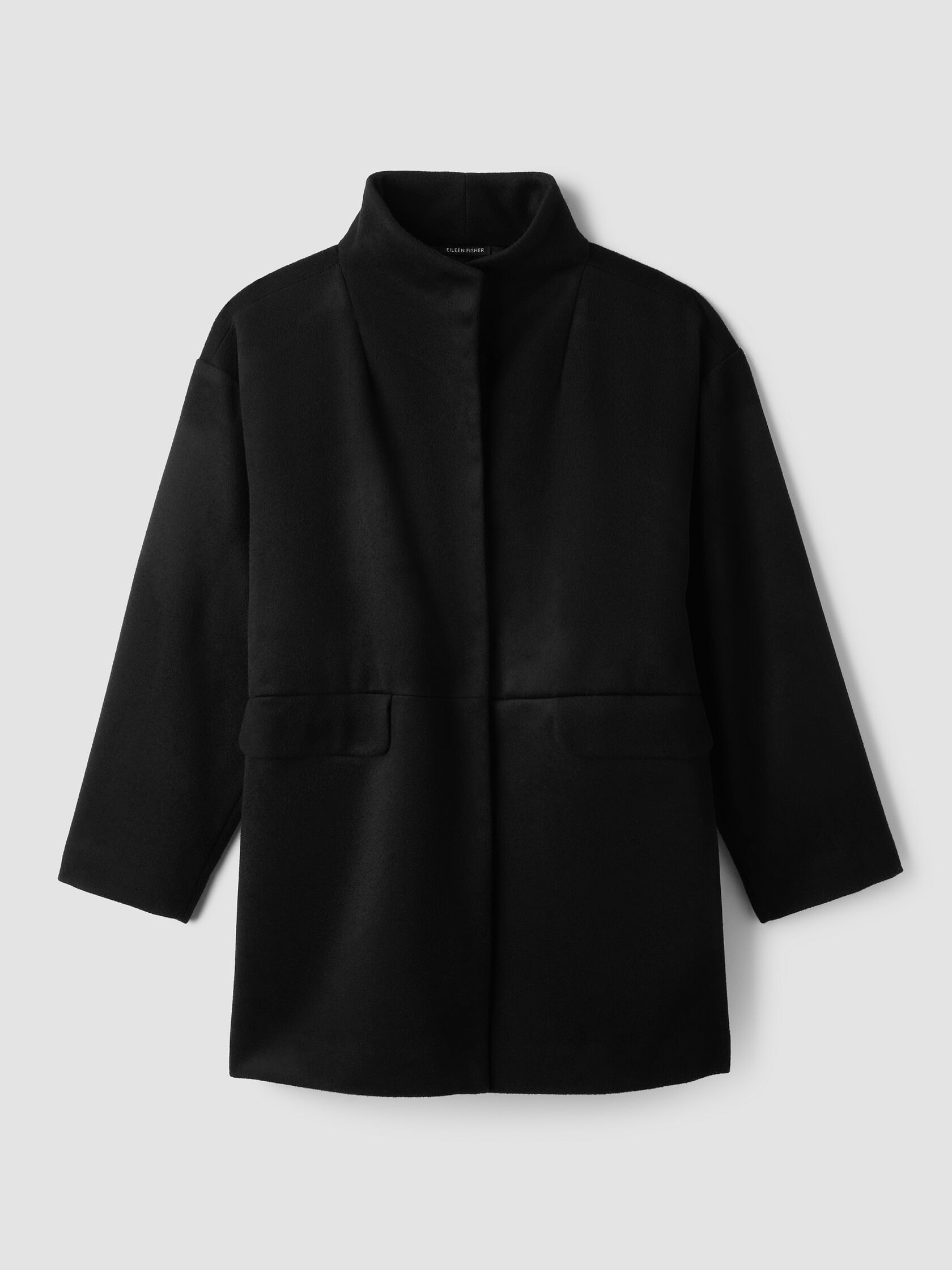 Soft Wool Melton High Collar Coat