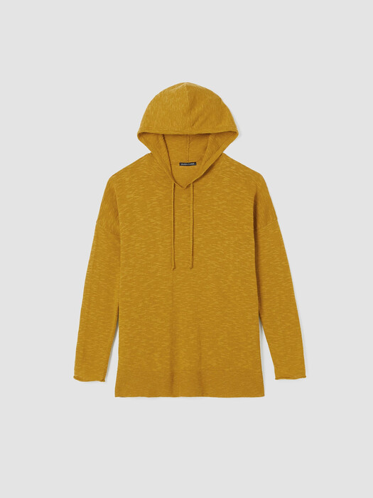 Organic Cotton Linen Slub Hooded Top