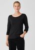 Pima Cotton Blend Scoop Neck Top