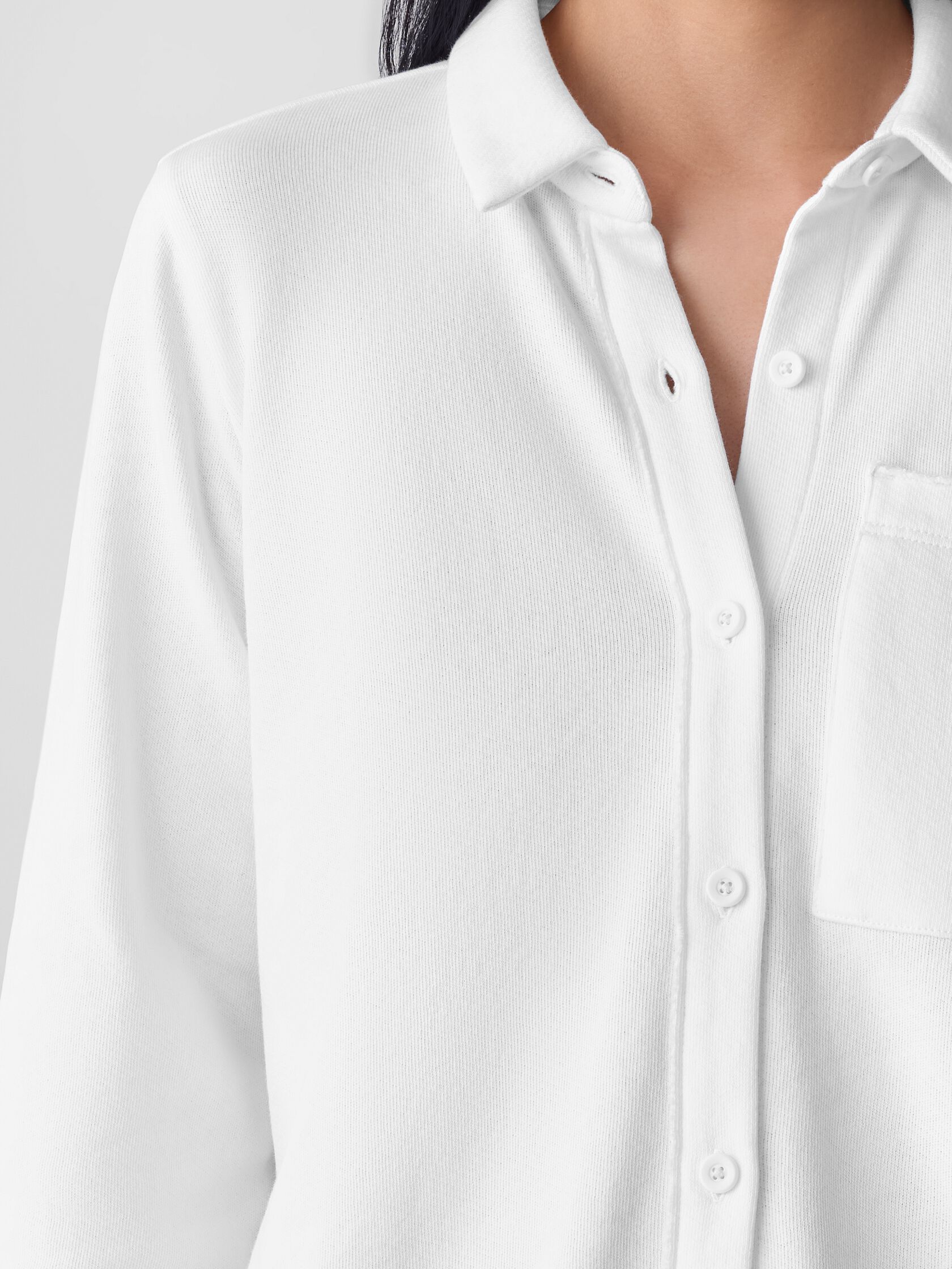 Lightweight Organic Cotton Terry Classic Collar Shirt