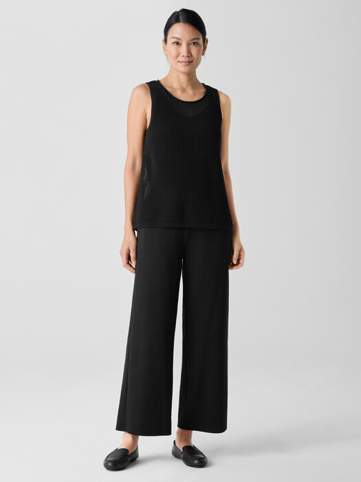 Cotton Blend Ponte Wide-Leg Pant