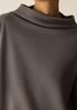 Waffle Cotton Blend Doubleknit Funnel Neck Box-Top