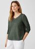 Pigment-Dyed Organic Cotton V-Neck Top
