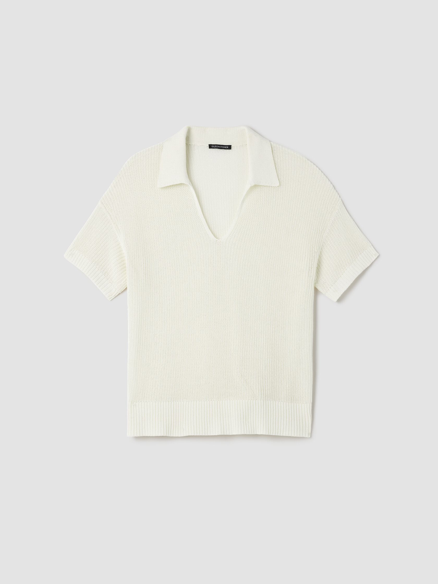 Cotton Silk Cord Split Neck Top