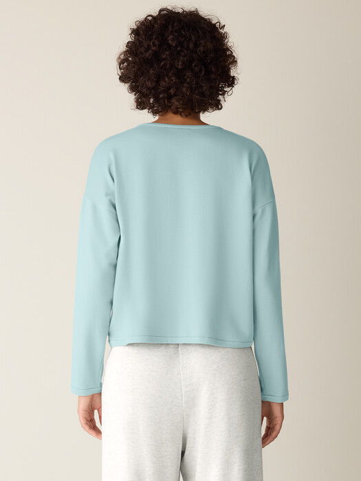 Cozy Brushed Terry Hug Round Neck Box-Top