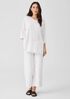 Organic Linen Cotton Slub Crew Neck Long Top