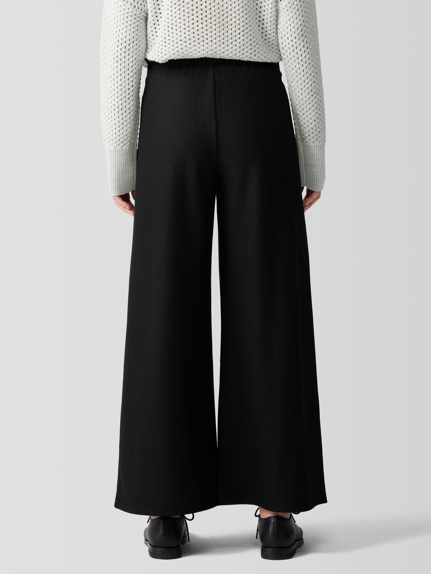 Felted Wool Jersey Wide-Leg Pant in Regenerative Wool