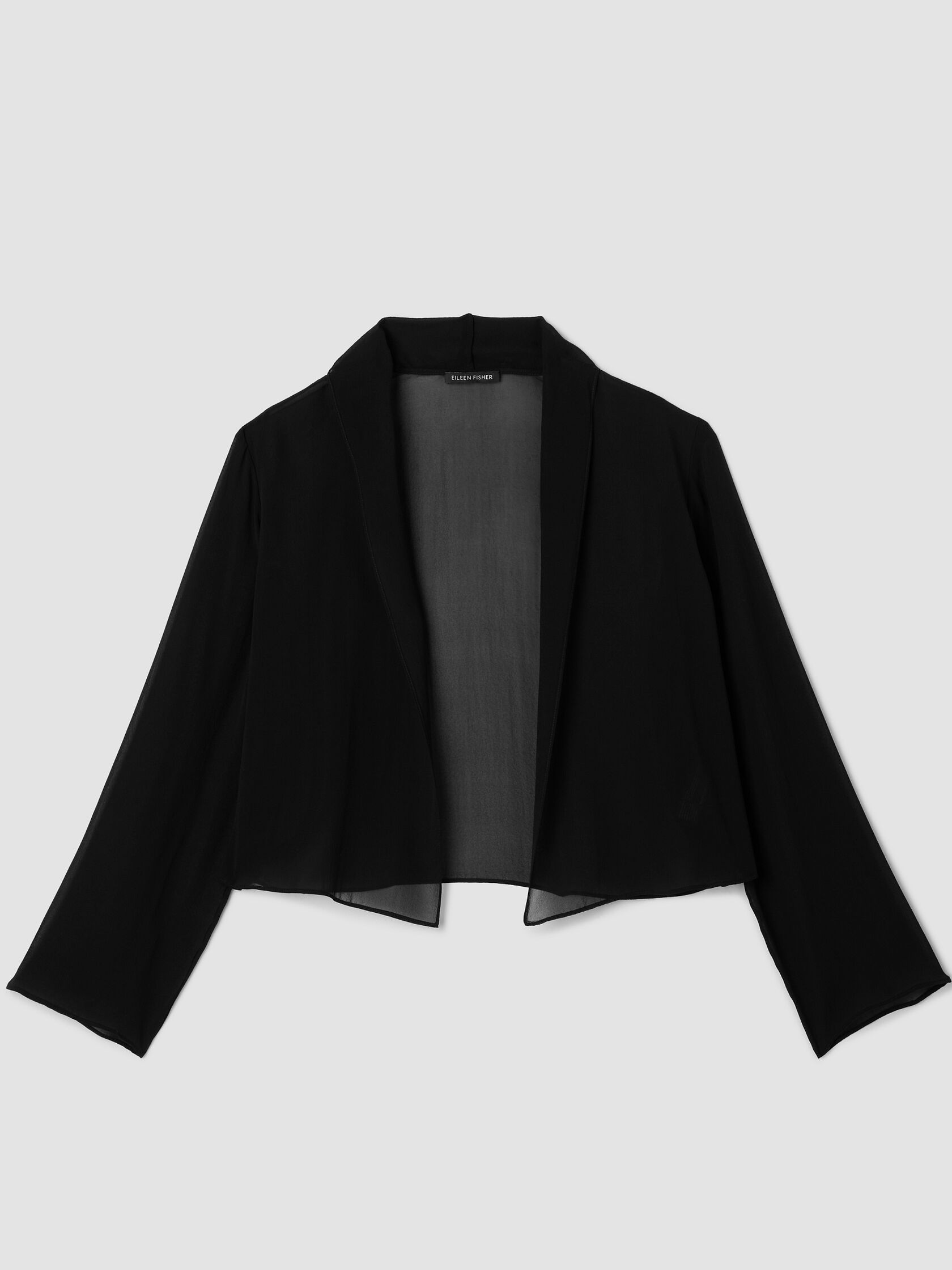 Sheer Silk Georgette High Collar Jacket