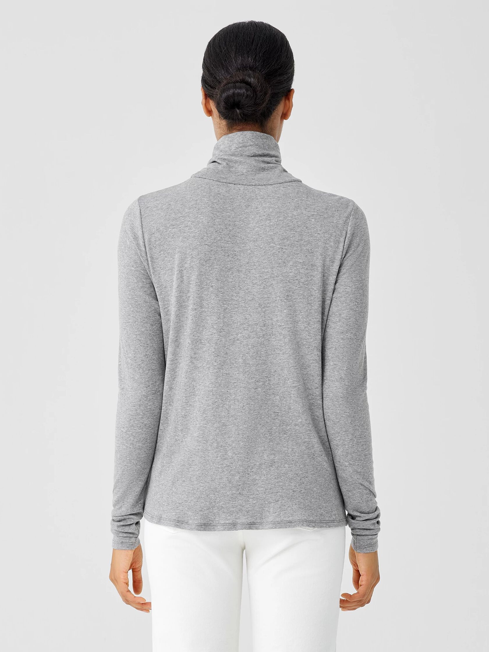 Pima Cotton Blend Turtleneck Top