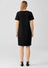 Stretch Jersey Knit Jewel Neck Dress