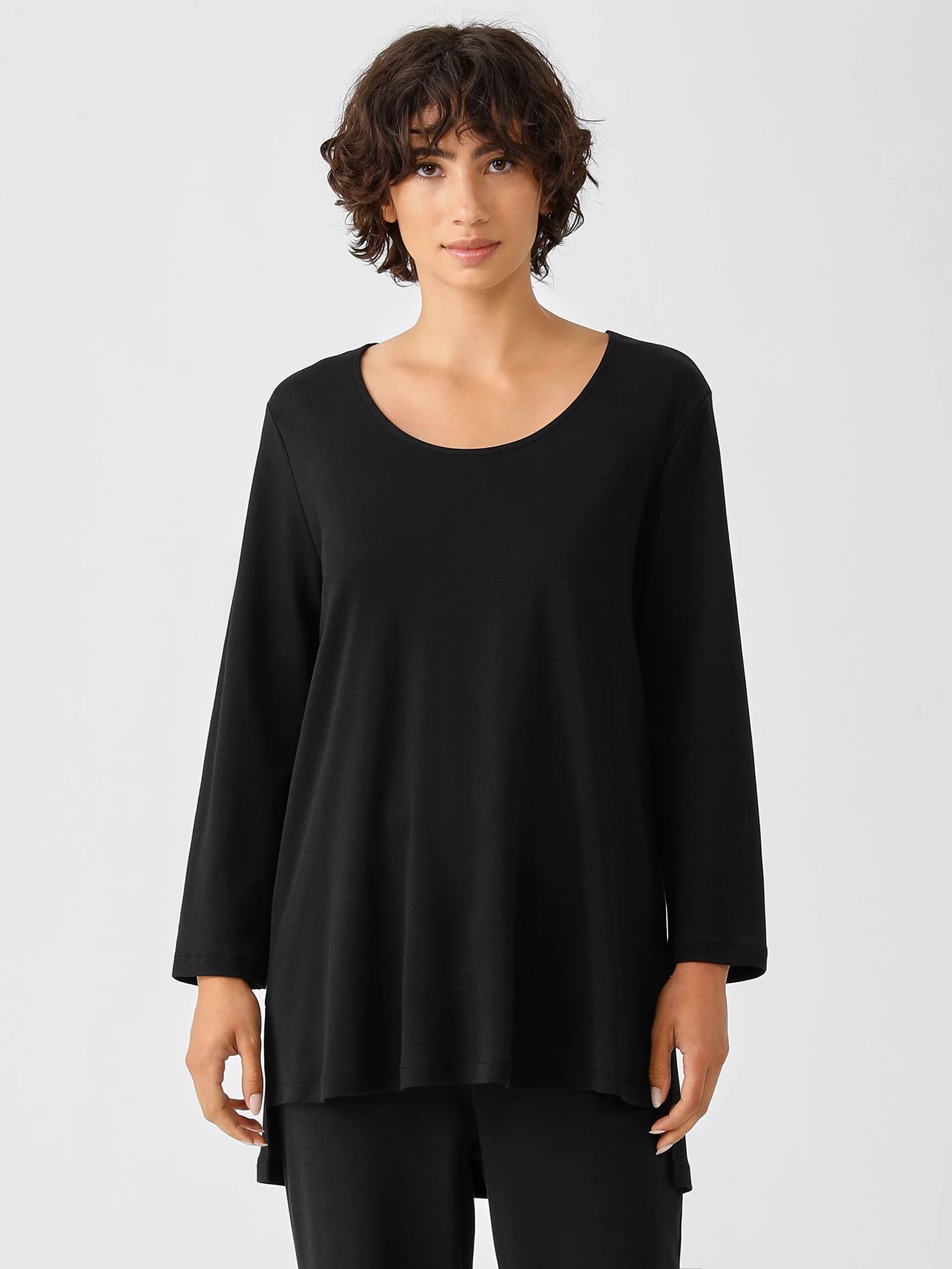 Cozy Organic Cotton Interlock U-Neck Top