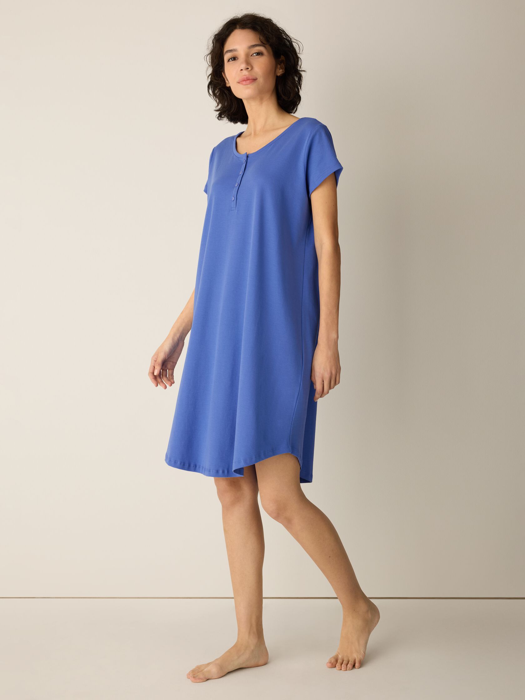 Organic Cotton Interlock Henley Sleep Dress