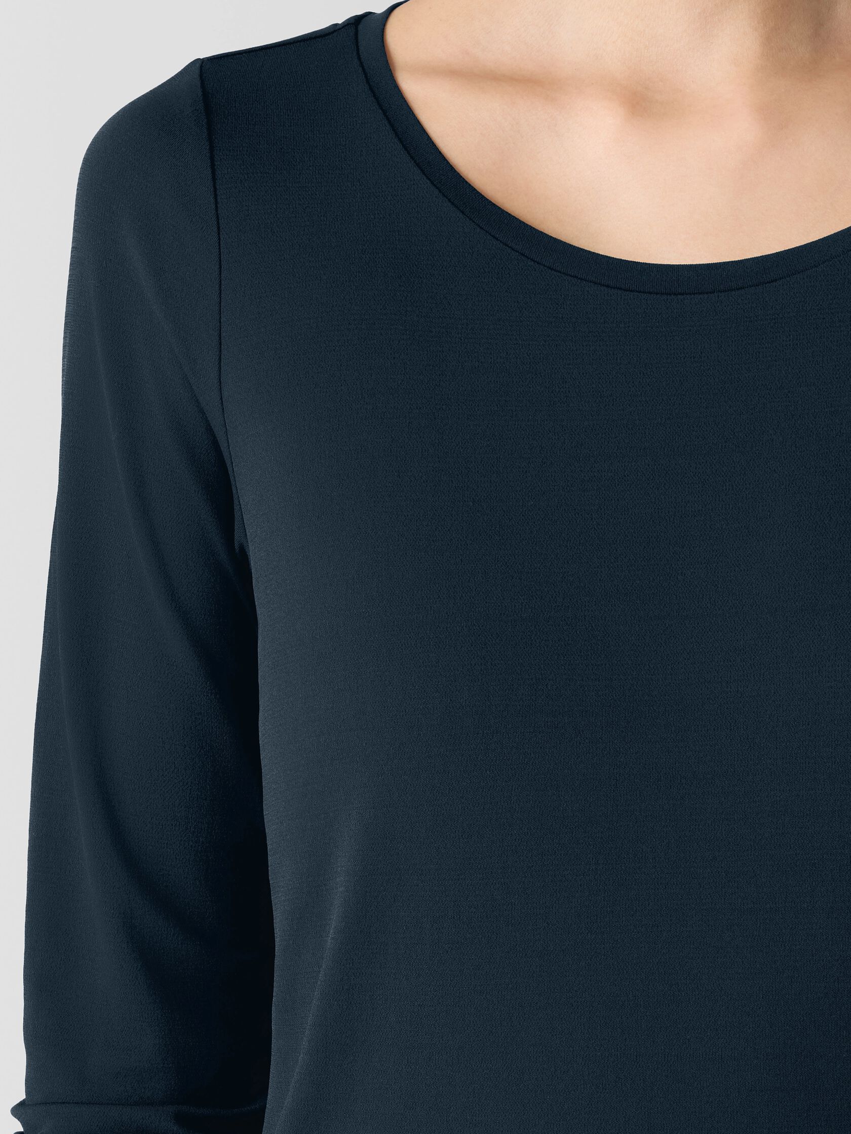 Stretch Silk Jersey Scoop Neck Top