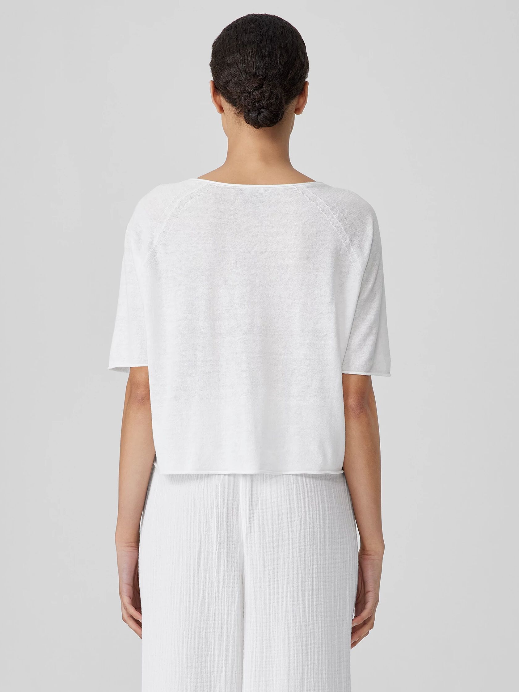 Organic Linen Cotton Jewel Neck Top