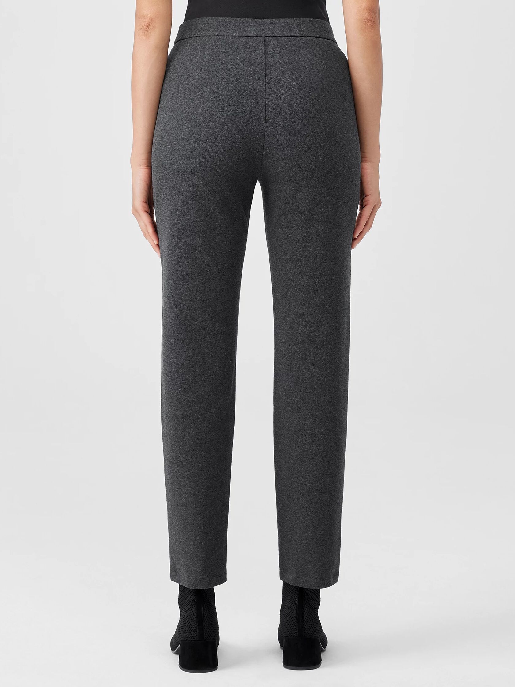 Organic Cotton Melange Crepe High-Waisted Pant