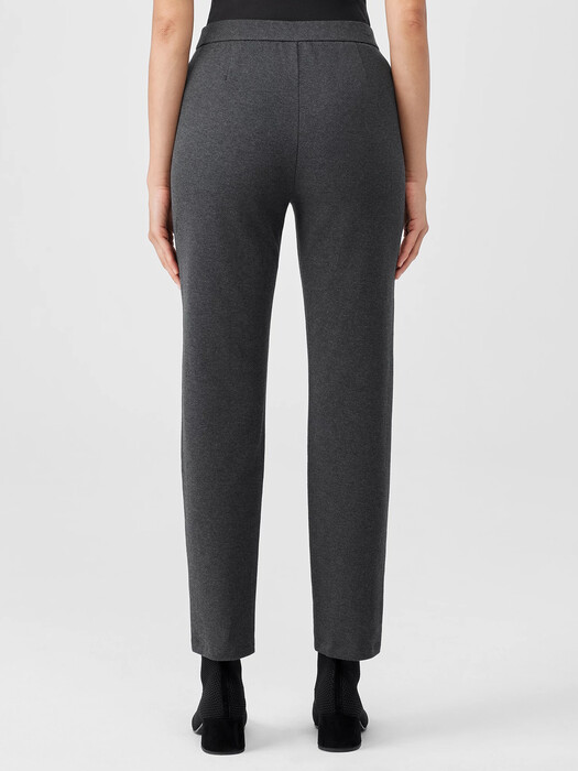 Organic Cotton Melange Crepe High-Waisted Pant