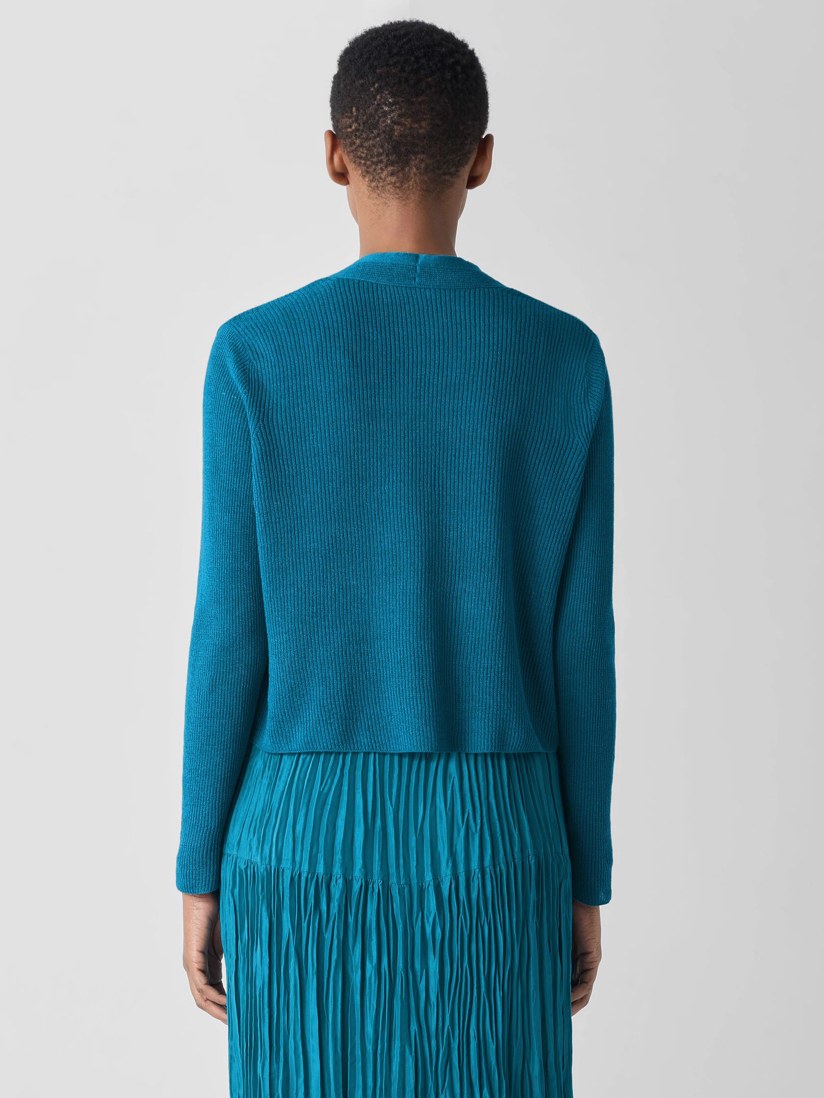 Organic Linen Cotton Cropped Cardigan