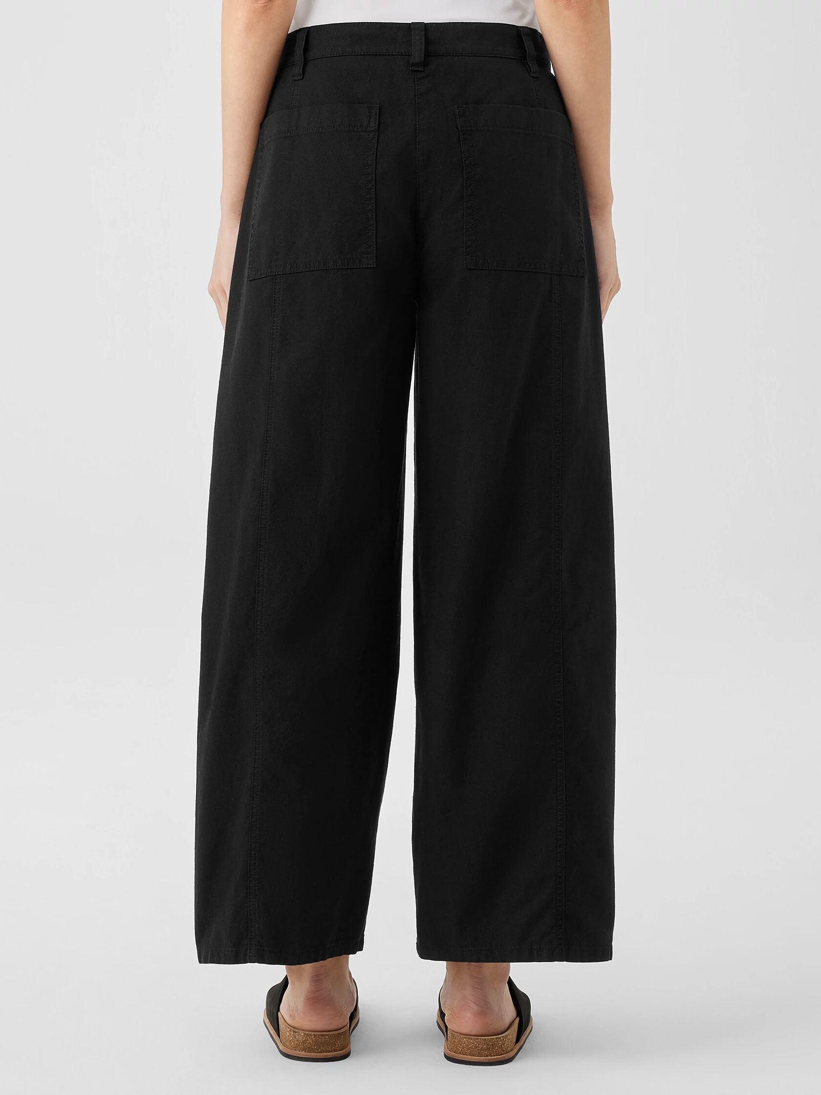 Cotton Hemp Stretch Wide-Leg Pant