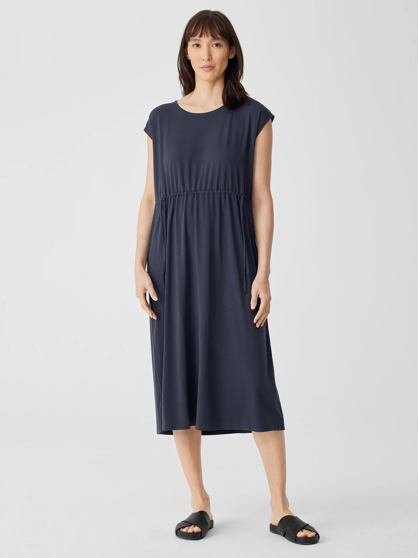 Fine Jersey Jewel Neck Dress