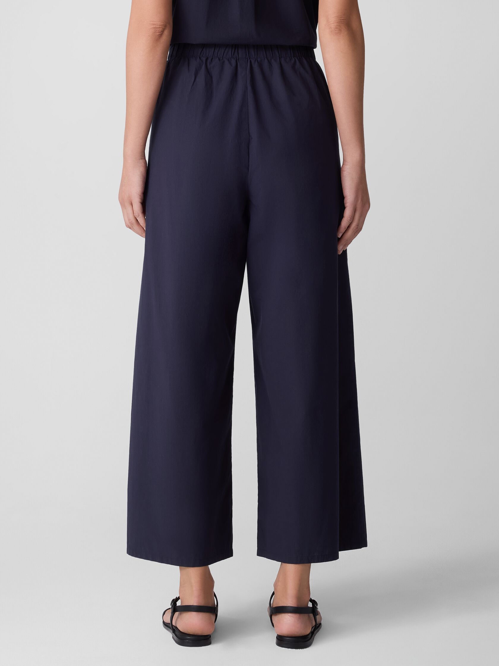 Washed Organic Cotton Poplin Wide-Leg Pant