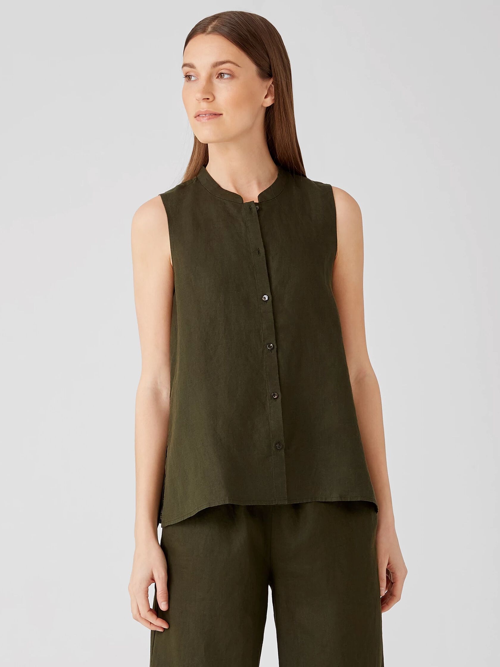 Organic Handkerchief Linen Sleeveless Shirt