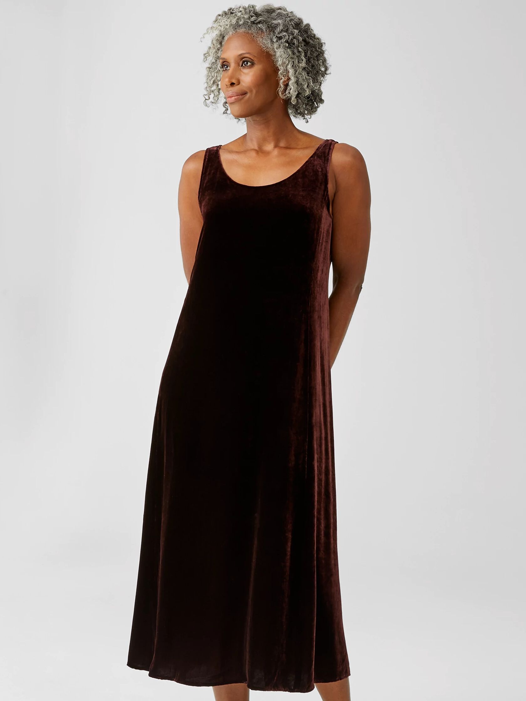 Velvet Scoop Neck Dress EILEEN FISHER