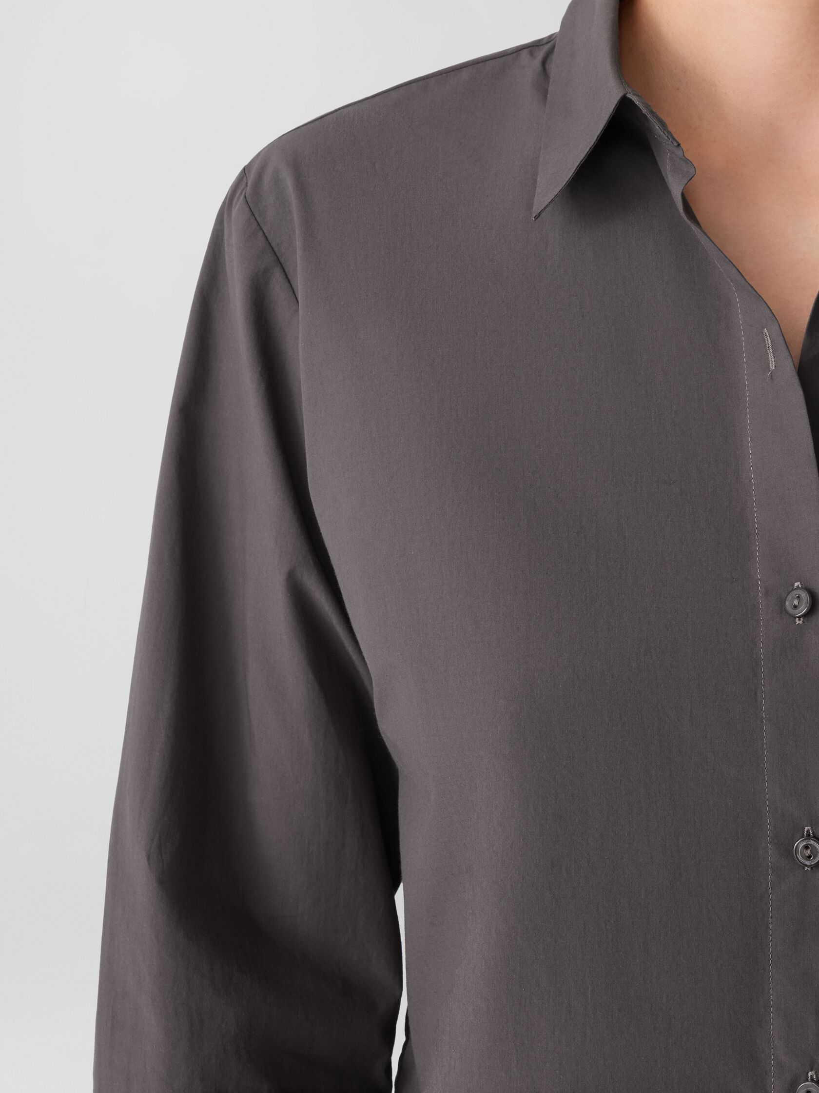 Washed Organic Cotton Poplin Classic Collar Short Shirt