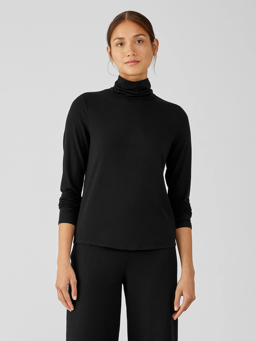 Fine Jersey Scrunch Neck Top